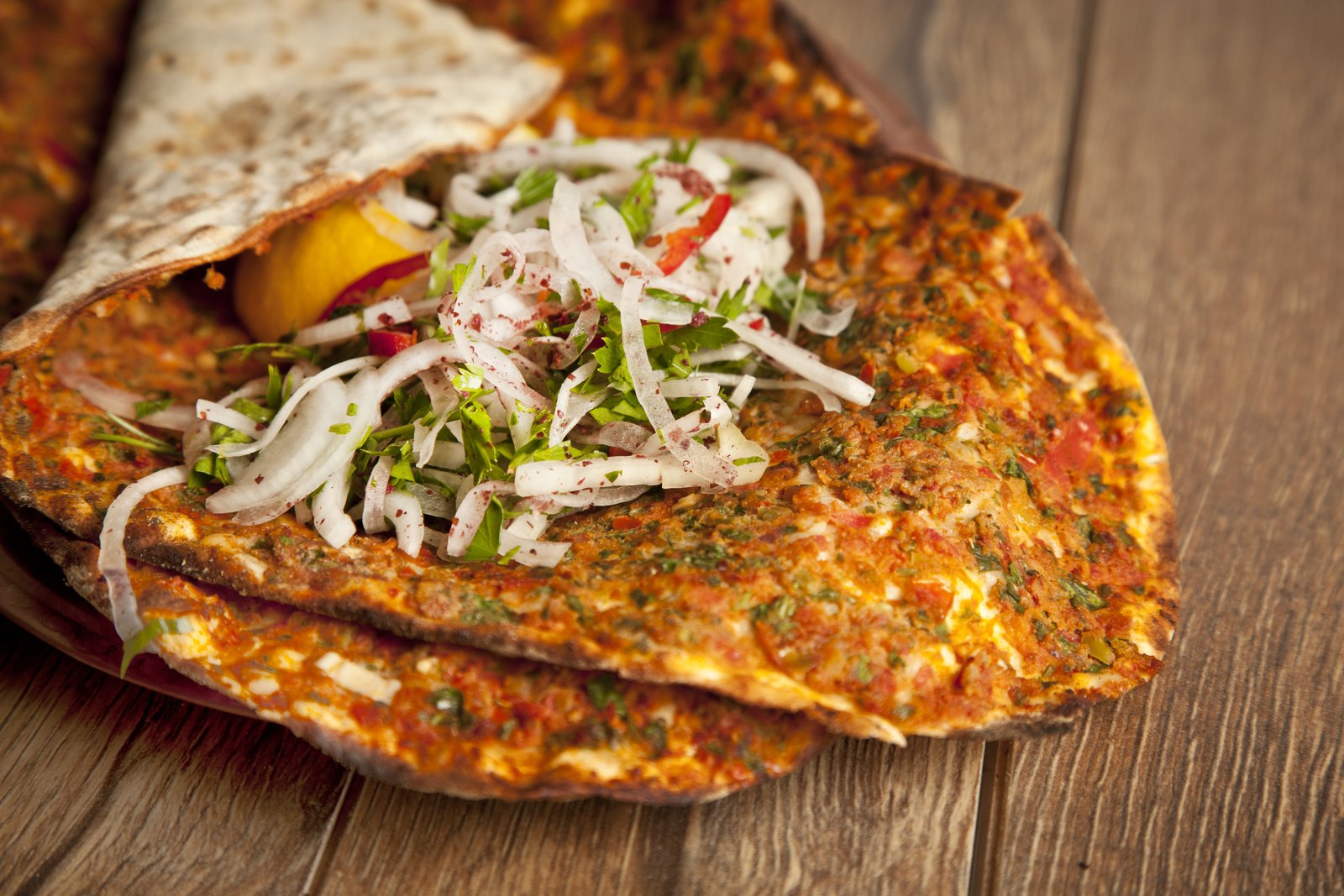 Lahmacun, rolled and ready