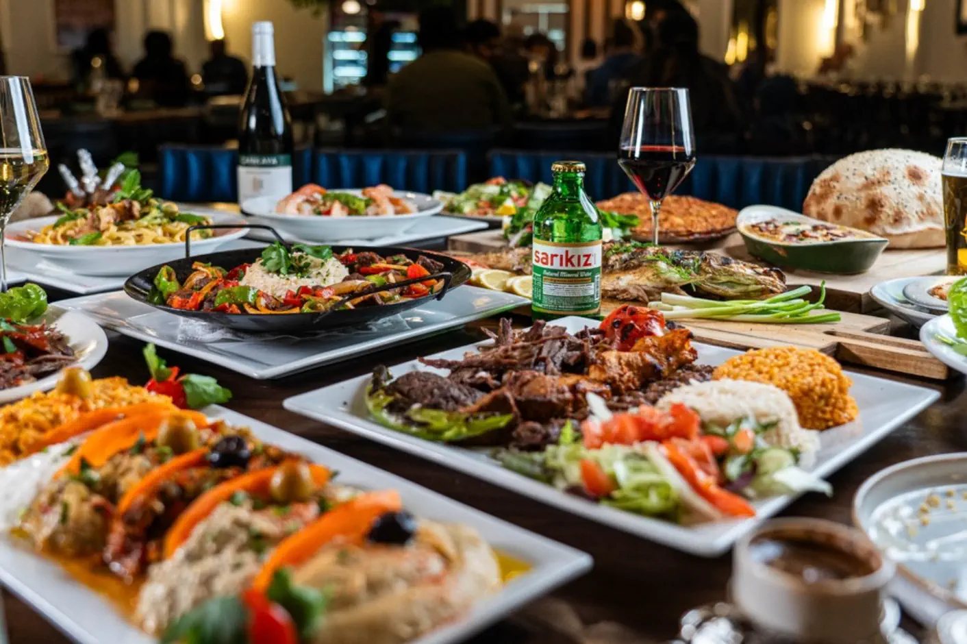 A full table of Turkish dishes